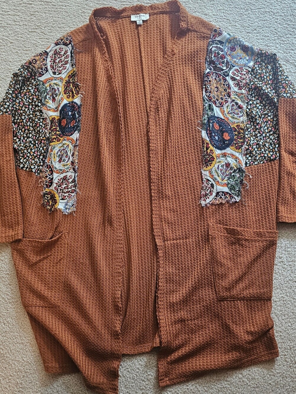 Umgee open-front cardigan blends cozy textures with a bohemian aesthetic. Size S - Picture 6 of 9